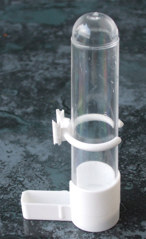 Trinkröhrchen Exotenkäfig weiß-transparent